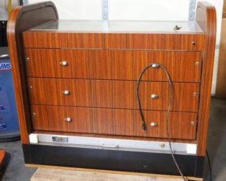 Illuminated Retail Gun Display, 3 Drawers, Includes Keys, 1 Lock On Pull Over Shutter Damaged, 42.5" High x 48" Wide x 30" Deep