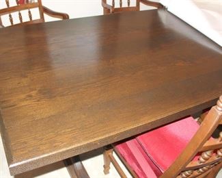 Solid Wood Table With Trestle Legs- Set of Six Chairs - $650.00 for all