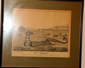 Sea Serpent Engraving - 18th century - $60.00