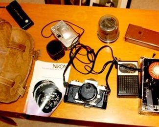 Camera Equipment - One Nikon Camera and 2 additional Lenses- Plus a Vivitar Flash. $100.00     - email for details   Transistor Radio - Working -$20.00