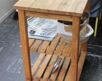 Rolling Butcher Block Table -$35.00