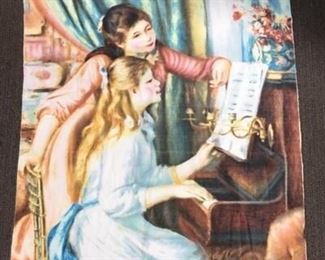 Renoir Two Young Girls at the Piano Fleece Throw, unfinished edge