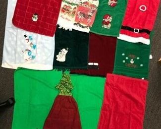 12 Christmas holiday guest towels and dish towels