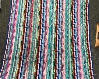 Multicolored Afghan, handmade