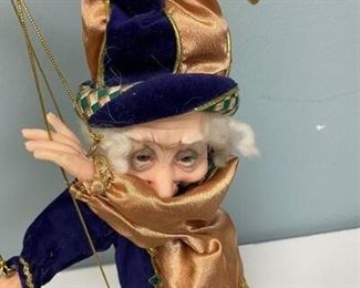 Court Jester Old Wizard Marionette String Puppet