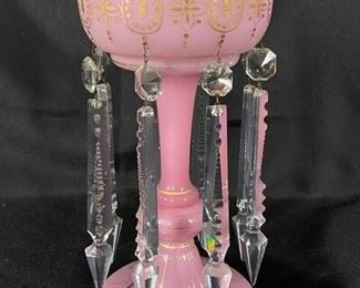 Pink and Gold Bohemian Mantle Lustre Candle Holder