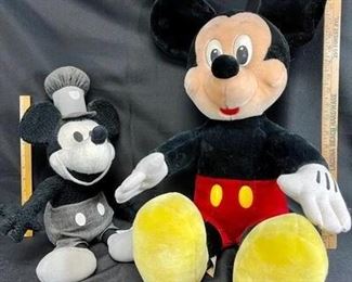 Lot of 2 Disney Mickey Mouse Steamboat Willy character plush figures