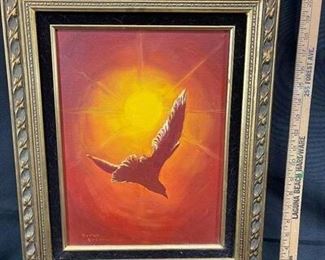 Original artwork framed, amateur artist Evelyn Brown
