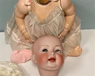 Large Vintage Bisque Composite Baby Doll