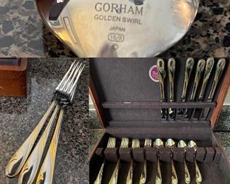 Service For 6 Gorham Golden Swirl Japan Flatware