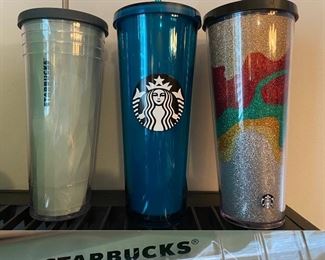 Starbucks Beverage Cups with Straws