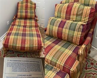Oversized Plaid Arm Chair with matching Ottoman