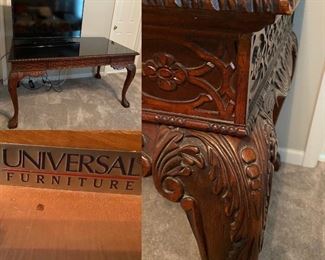 Universal Furniture Heavily Carved Secretary with Dovetailed Drawer