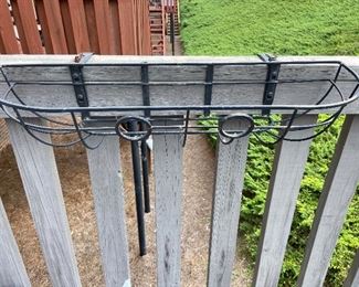 Set of 3 Metal Railing Flower Baskets