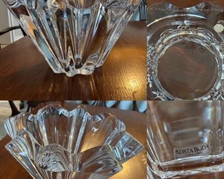 Kosta Boda Signed & Numbered Crystal Bowl inside Width 7-1/2” X 5” Tall X 1-1/2” Thick