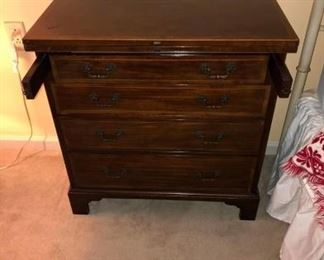 Antique Inlaid Chest, top unfolds open, server or writing, : $150
13”D, 29.5”W, 30.5 H