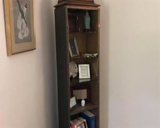 Vintage Brass lined in exterior shelf, Asian inspired: $175
16”w x 73h, 10” deep