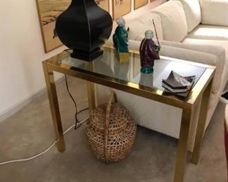 Pair of matching Brass and glass side tables: $85 Each
16”w x 34”L, 27”H