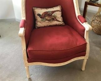Harden Deep Red Occasional Chair with Detail:$ 300