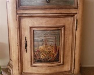 Vintage handpainted wood cabinet $200