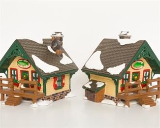 Vintage Department 56 —Dept 56 Snow Village — Fisherman's Nook Cabin Bass and Trout