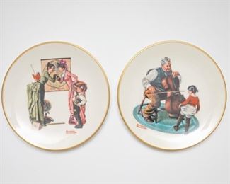 2 matching decorative plates — The Norman Rockwell Fine China Plate Collection Limited Edition by GORHAM FINE CHINA