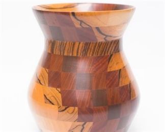 Wooden vase — "Custom Woodworking by Benzel"