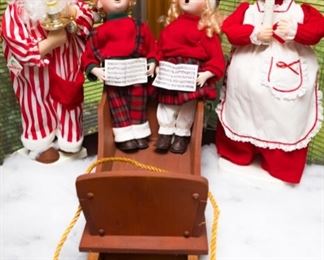 Telco Motion-ette Santa pajamas and Mrs. Clause apron
+ 2 Dan Dee Collectors Choice Dolls