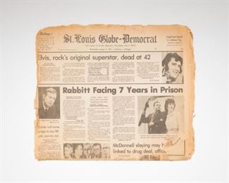 Elvis Presley newspaper