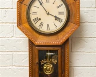 Antique 1900's Regulator clock with certification of age.