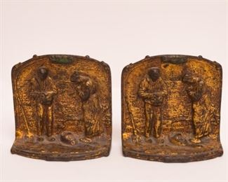 Vintage cast iron book ends