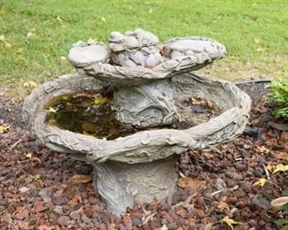Concrete bird bath fountain