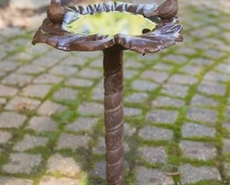 Metal bird bath