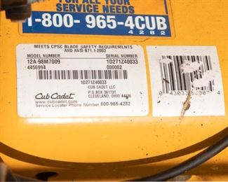 Lawn Mower — Cub Cadet CC 98 M Rear Wheel Drive 173cc OHV