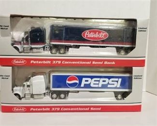 2 each 1/64 scale semi / Pepsi semi / Peterbilt semi NIB
