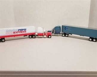 2 each 1/64 scale semi banks / Pepsi Express semi bank / Warner Enterprises semi bank NIB