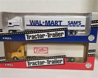 2 each Ertl 1/64 scale semi / WAL-MART semi / Dillons Semi NIB