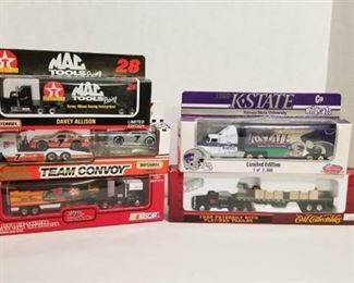 5 each semi trucks / K-State / Peterbilt w/payload / MAC Tools / Davey Allison / Texaco /some NIB