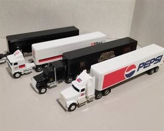 4 each ERTL 1/64 scale semi / Pepsi / New Holland / REA / Black Semi