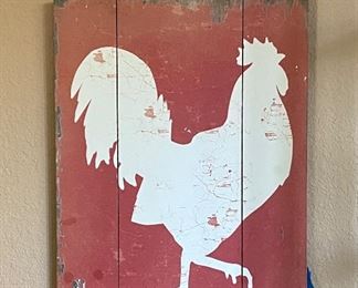 ONE OF 2 ROOSTER BARN TYPE WALL ART.