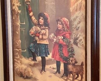 Vintage Victorian Children Christmas Print