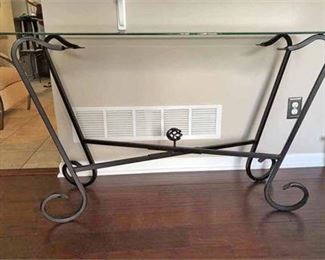 Beveled Glass Conosle Table