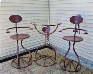 Whimsical Figurine Patio Bistro Set