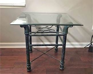 Beveled Glass End Table