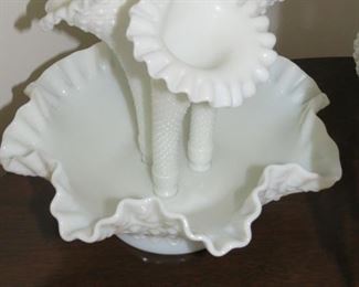 MILK GLASS EPERGNE.