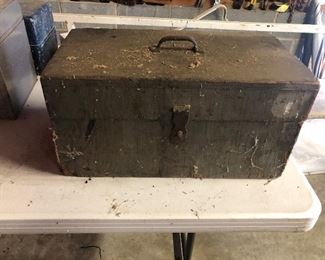 WOODEN TOOL BOX.