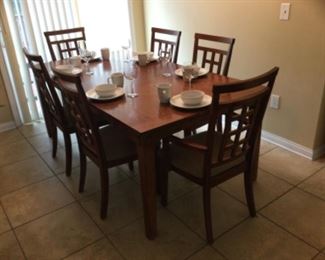 Craftsman style dining table with 6 chairs