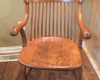 Vintage tiger oak courtroom chair