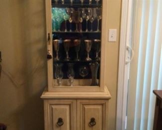 Lighted Provincial style curio cabinet