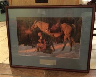 George Washington matted and framed print.